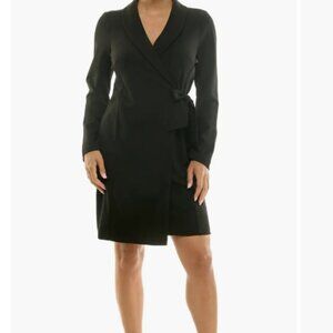 Nina Leonard Long Sleeve Wrap Blazer Dress Size Large